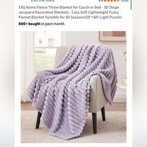 Amazon Lavender Fleece Throw Blanket